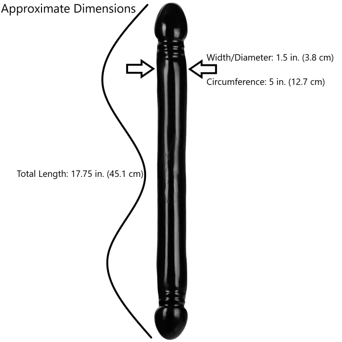The Classics Double Header Dong 18 inch dubbele dildo zwart soepel