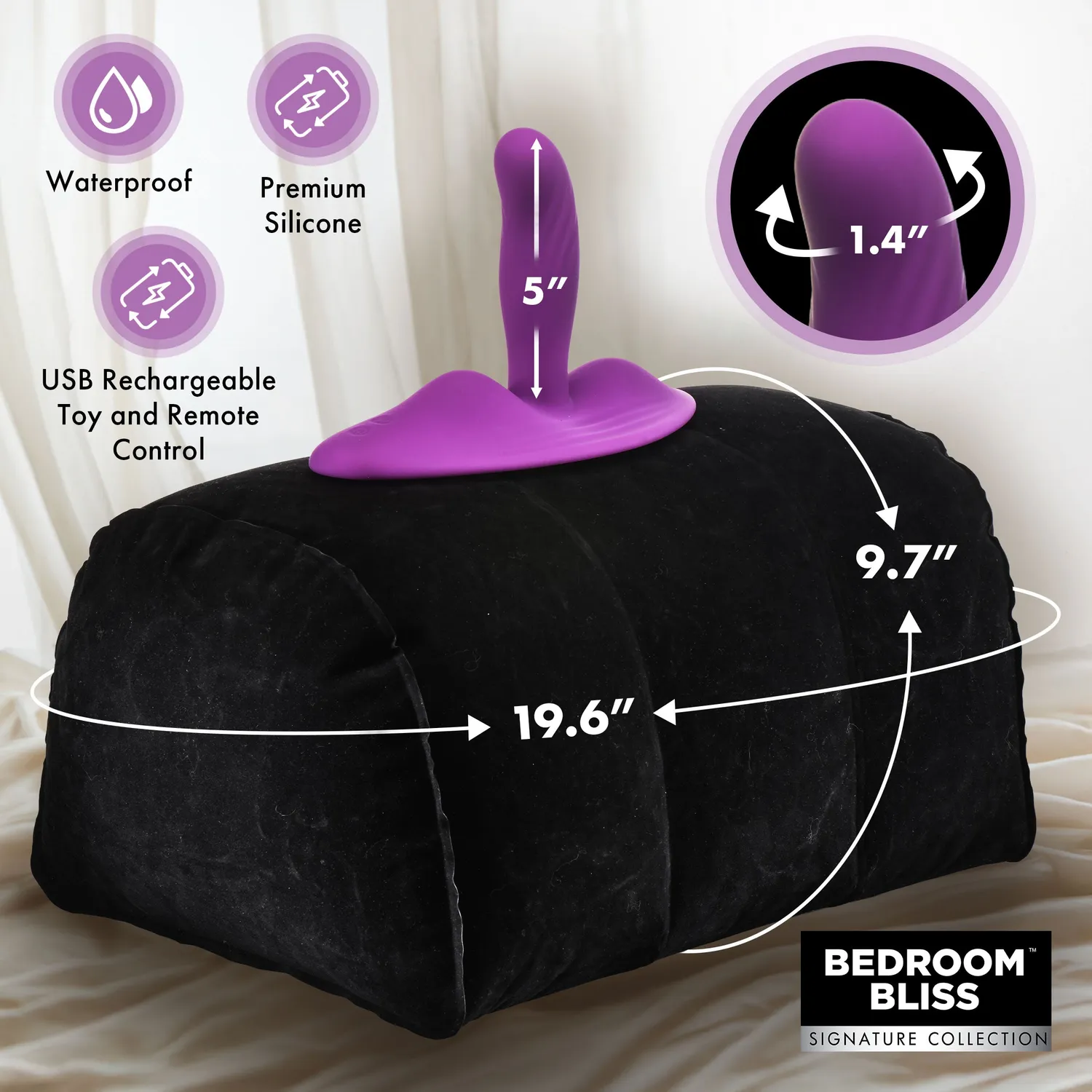Bedroom Bliss Love Rider kussen vibrerend opblaasbaar silicone