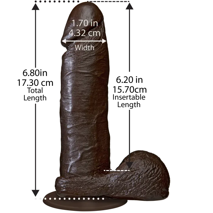 The Classics Realistic Cock dildo 15cm chocolate zuignap
