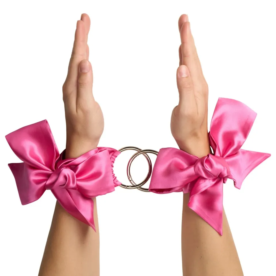 So Divine Silk Clip-on handboeien roze zijde