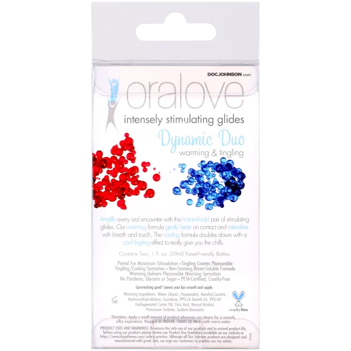 Doc Johnson Oralove Dynamic Duo glijmiddel 2-pack warming