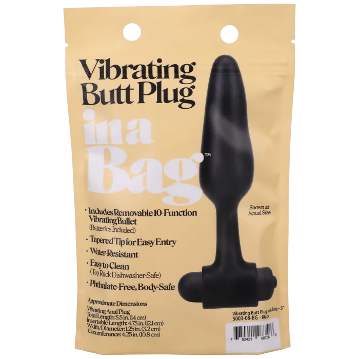 Doc Johnson Vibrating Butt Plug buttplug zwart 12,7 cm siliconen