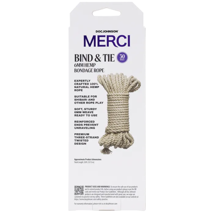 Merci Bind & Tie bondagetouw hennep 9m naturel 6mm