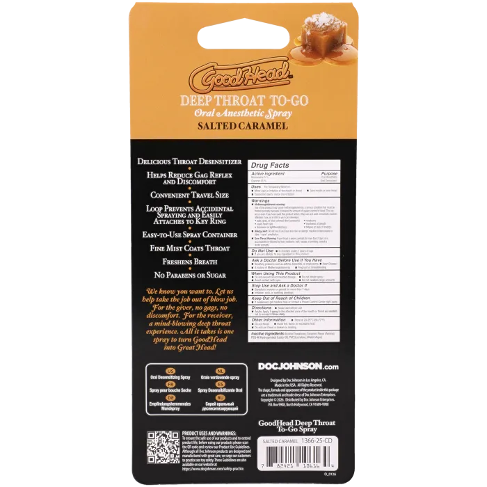 GoodHead Deep Throat To-Go keelspray salted caramel 9 ml