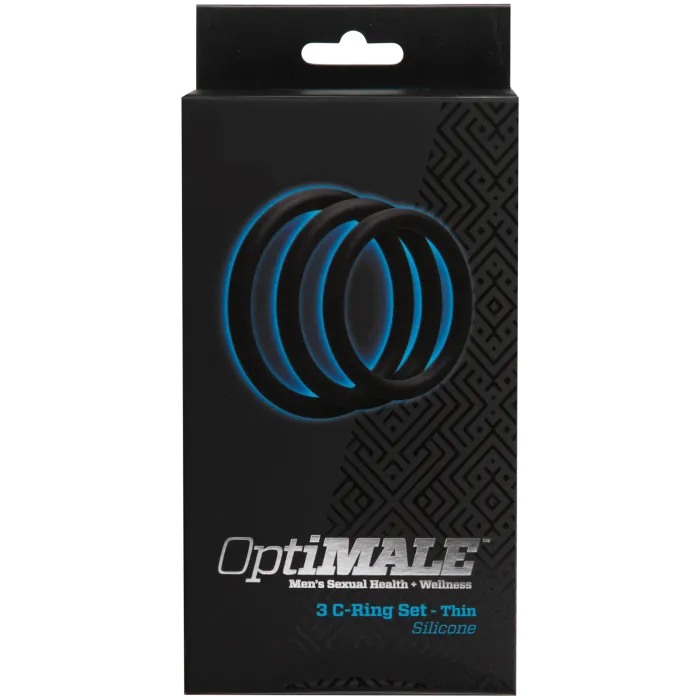 OptiMALE Thin cockring set 3 stuks zwart silicone