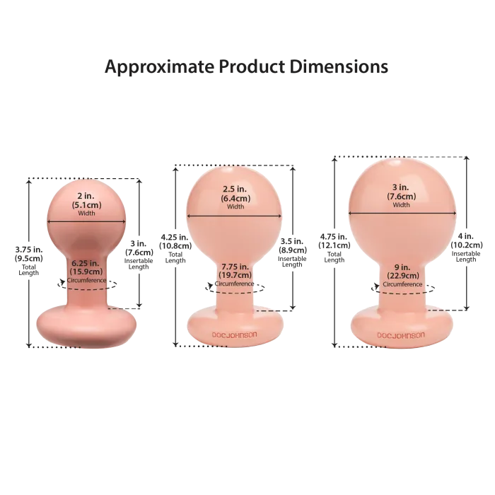 The Classics Classic Round Butt Plug anaalset 3 stuks Cream