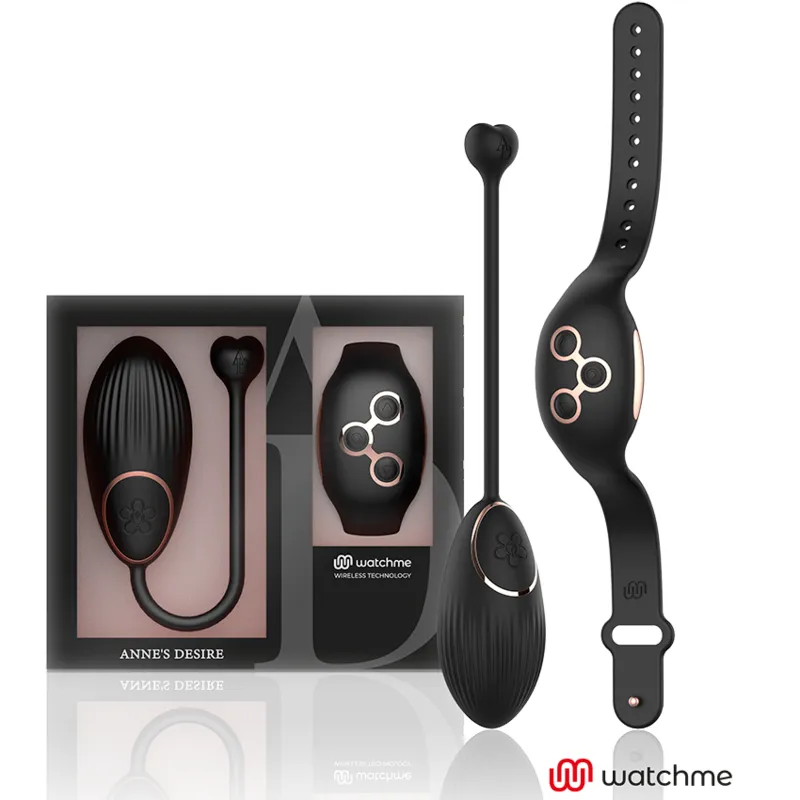 Anne's Desire WatchMe vibratie-ei zwart-goud met afstandsbed.