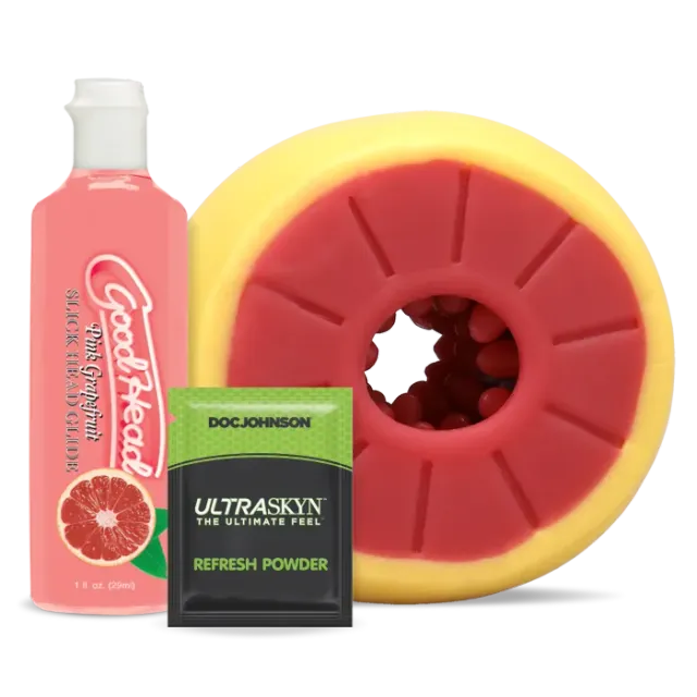 The Classics GoodHead Grapefruit masturbator set geel TPE