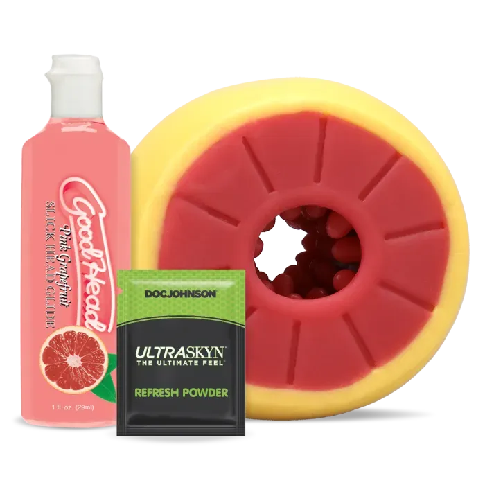 The Classics GoodHead Grapefruit masturbator set geel TPE