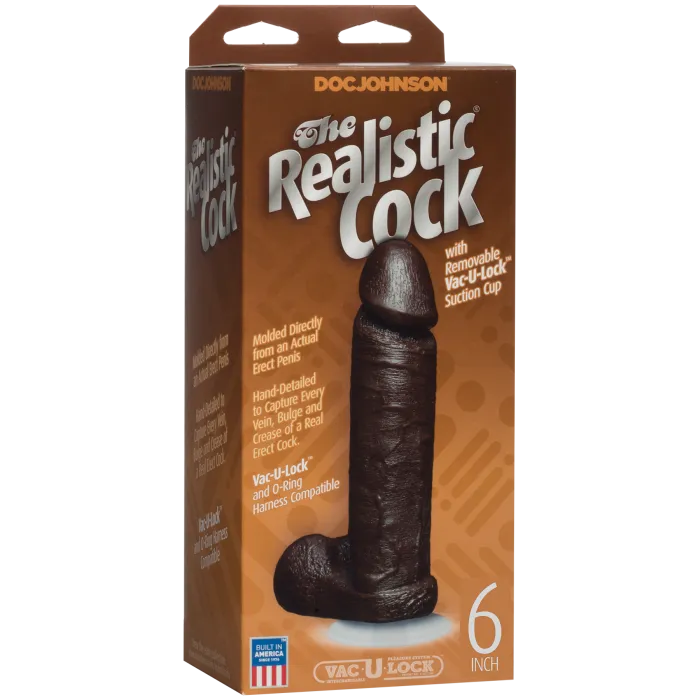 The Classics Realistic Cock dildo 15cm chocolate zuignap