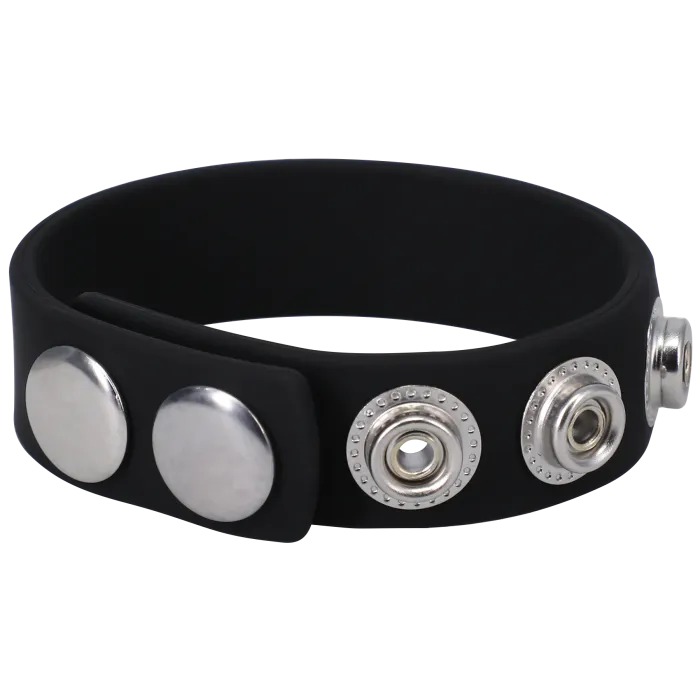 The Classics Rock Solid Silicone 5 Snap cockring zwart