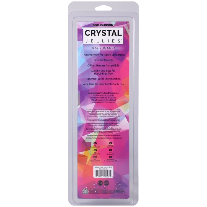 Crystal Jellies Realistic dildo 9 inch transparant