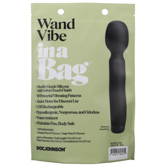 The Classics In A Bag Wand Vibe wandvibrator zwart siliconen 10 standen