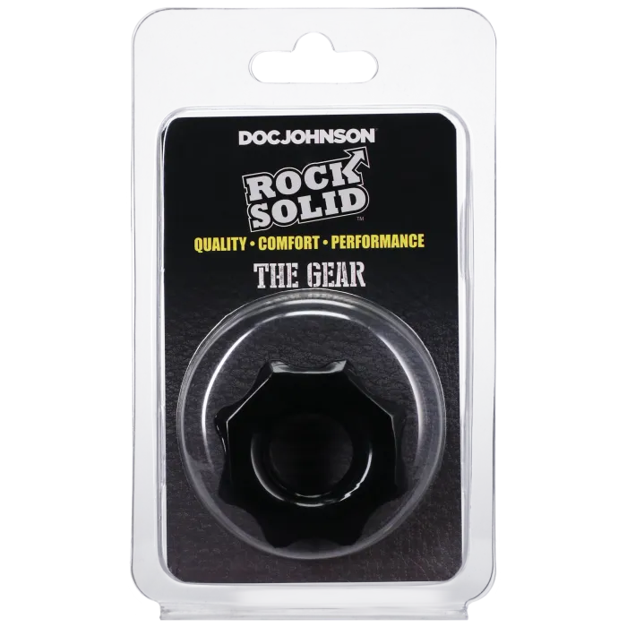 The Classics Rock Solid The Gear cockring zwart stretch TPE