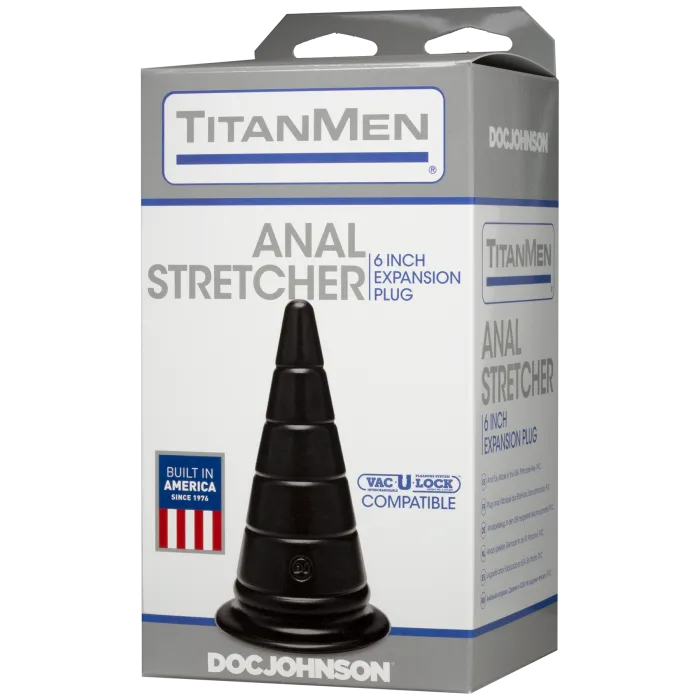 TitanMen Anal Stretcher 6 Inch anaalplug zwart PVC