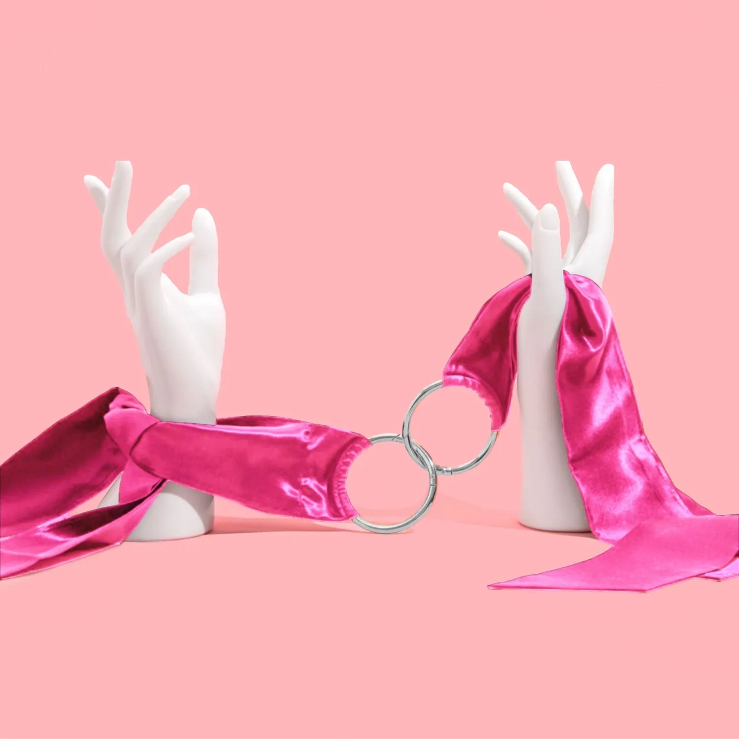 So Divine Silk Clip-on handboeien roze zijde