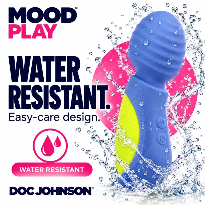 Doc Johnson Mood Play Mini Power Wand vibrator blauw compact