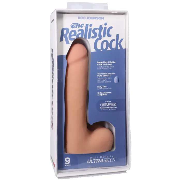 The Classics Realistic Cock dildo 9 inch vanilla zuignap