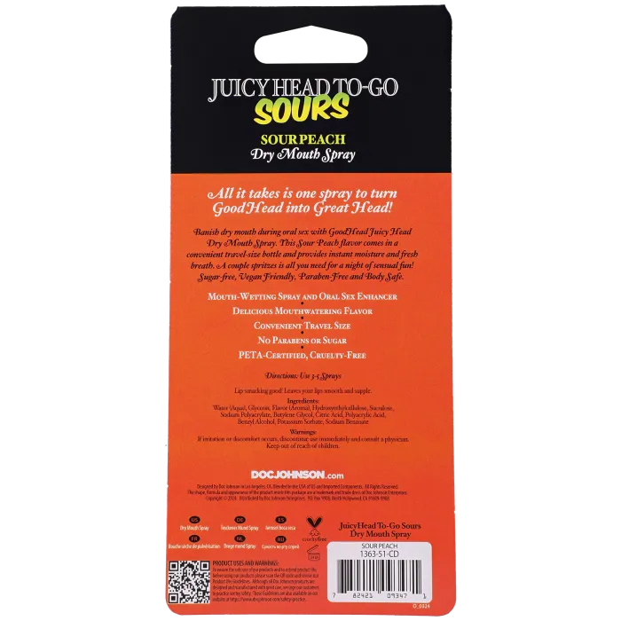 The Classics GoodHead Spray Juicy Head Sour Peach 9 ml suikervrij