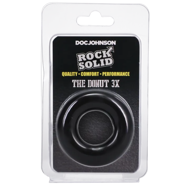 ROCK SOLID The 3X Donut cockring zwart rekbaar