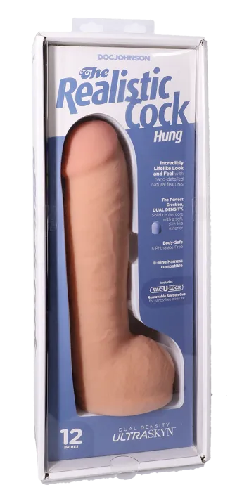 The Classics Realistic Cock Hung dildo 12 inch vanilla ULTRASKYN