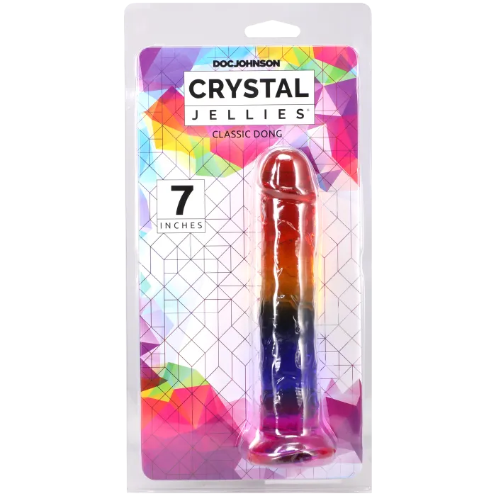 The Classics Crystal Jellies dildo 7 inch rainbow transparant