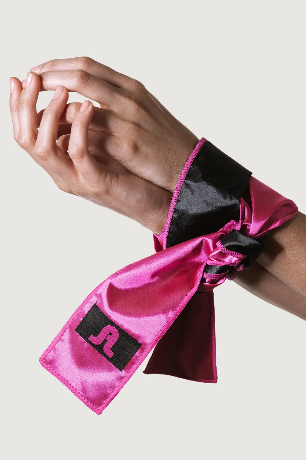 Adrien Lastic Satin Sash bondagelint satijn roze-zwart