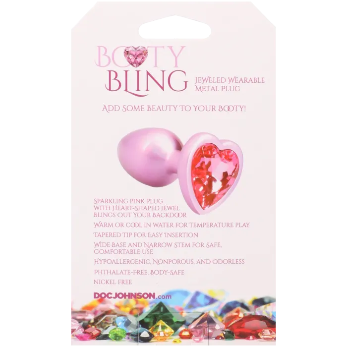 The Classics Booty Bling buttplug metaal small roze hart