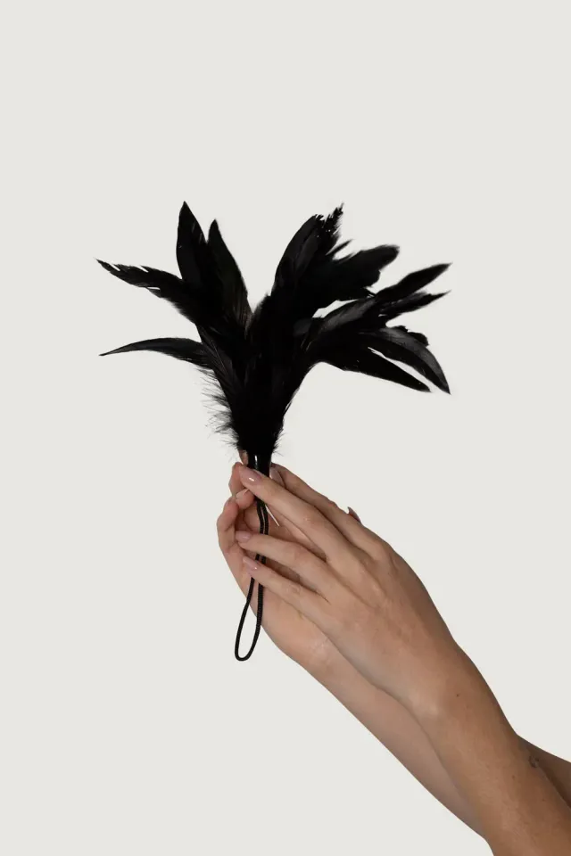 Adrien Lastic Prestige tickler veren zwart 15 cm