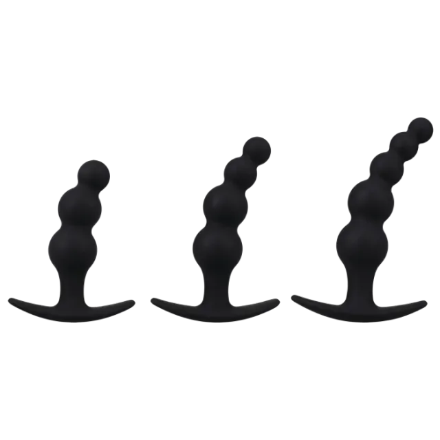 The Classics Mood Beaded butt plug set 3-delig siliconen