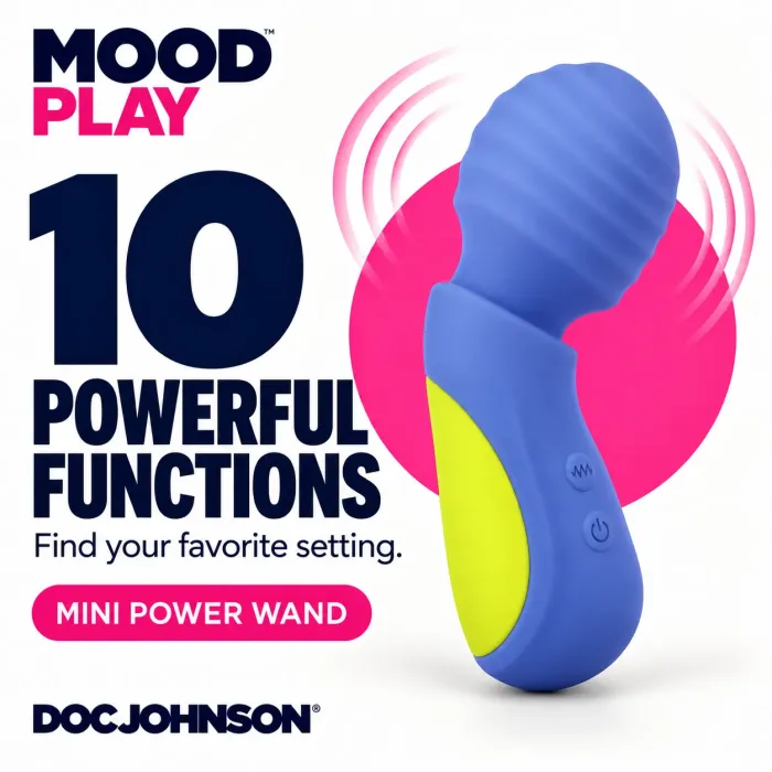 Doc Johnson Mood Play Mini Power Wand vibrator blauw compact