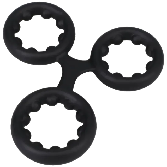 Rock Solid Triple Stamina siliconen cockring zwart