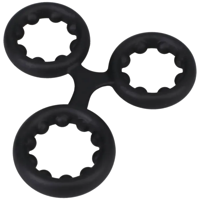 Rock Solid Triple Stamina siliconen cockring zwart