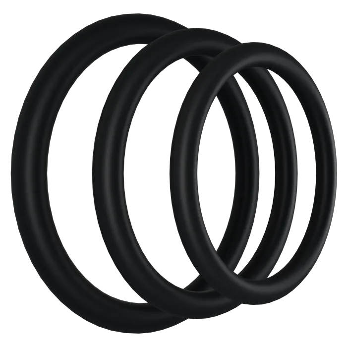 The Classics Rock Solid Tri-Pack cockring zwart 3 stuks