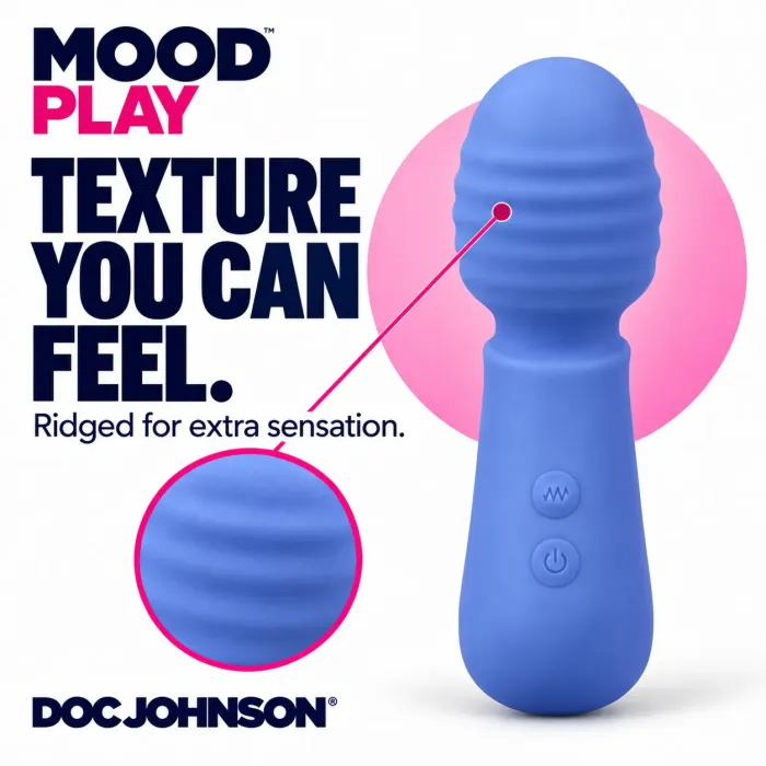 Doc Johnson Mood Play Mini Power Wand vibrator blauw compact