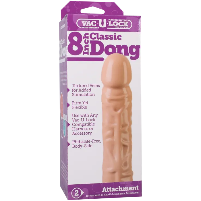 The Classics Vac-U-Lock 8 Inch Classic Dong dildo cream