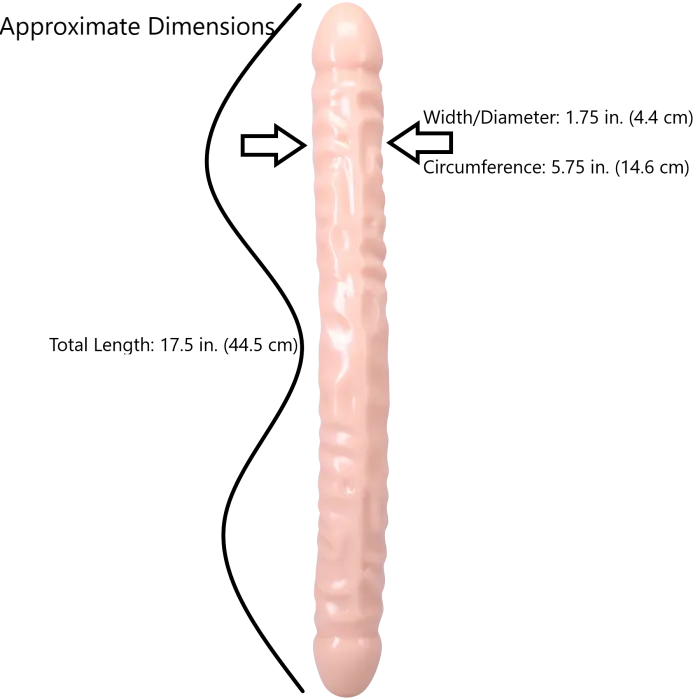 The Classics Double Header Dong dubbele dildo 18 inch cream
