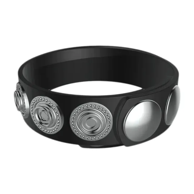 The Classics Rock Solid Silicone 5 Snap cockring zwart
