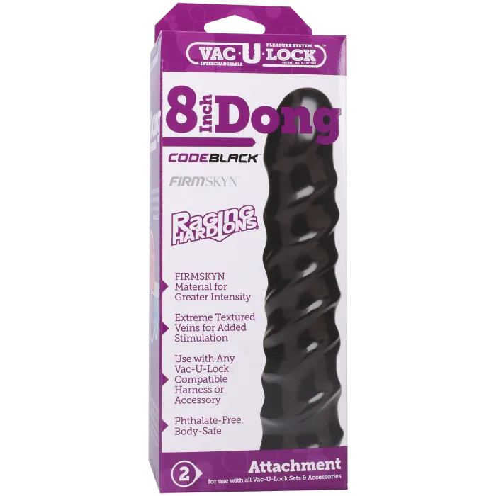 The Classics Vac-U-Lock CodeBlack dildo 20 cm zwart