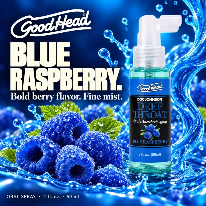 GoodHead Deep Throat Spray keelspray blue raspberry 59 ml verdovend