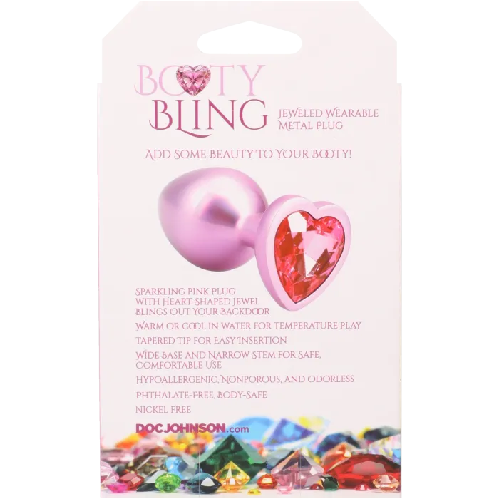 The Classics Booty Bling buttplug medium metaal roze