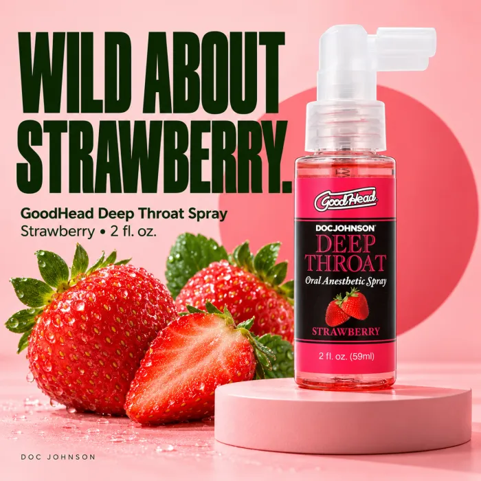 The Classics GoodHead Deep Throat spray aardbei 59 ml