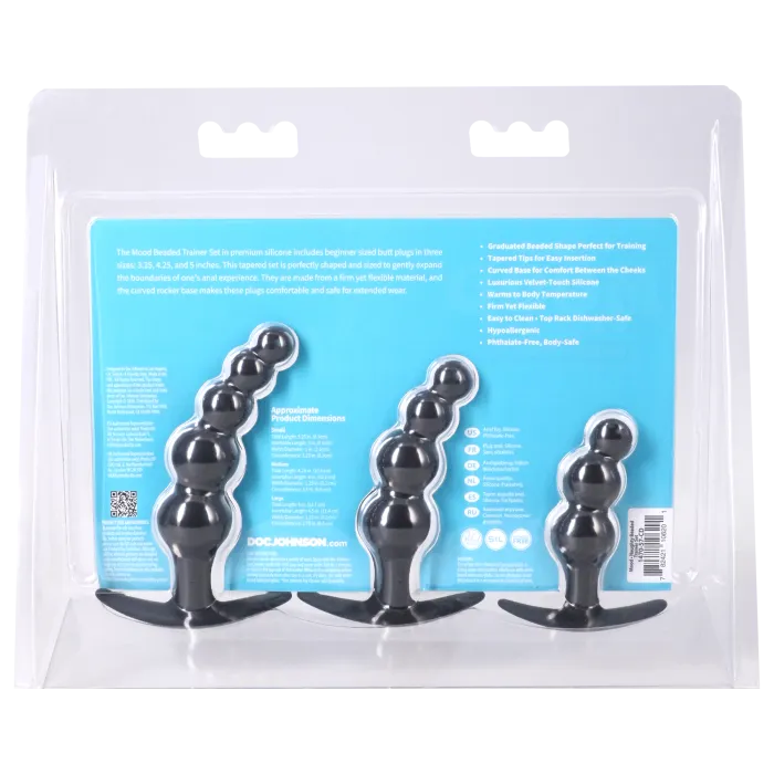 The Classics Mood Beaded butt plug set 3-delig siliconen