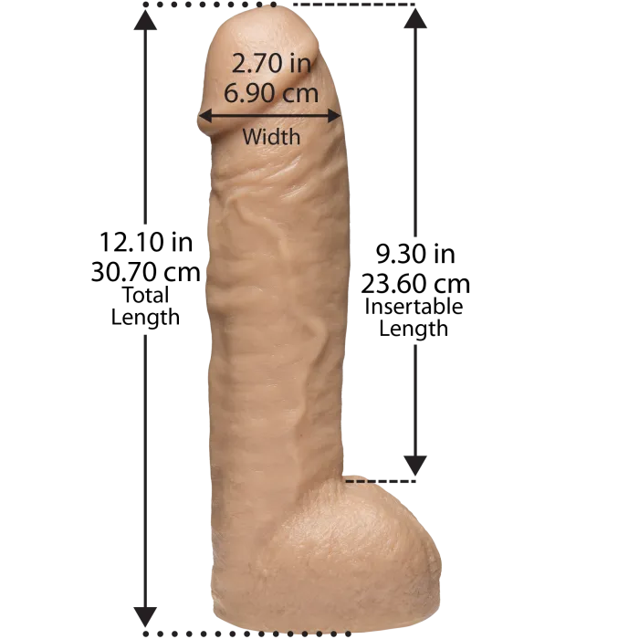 Vac-U-Lock Realistic Hung dildo Vanilla 30 cm dik