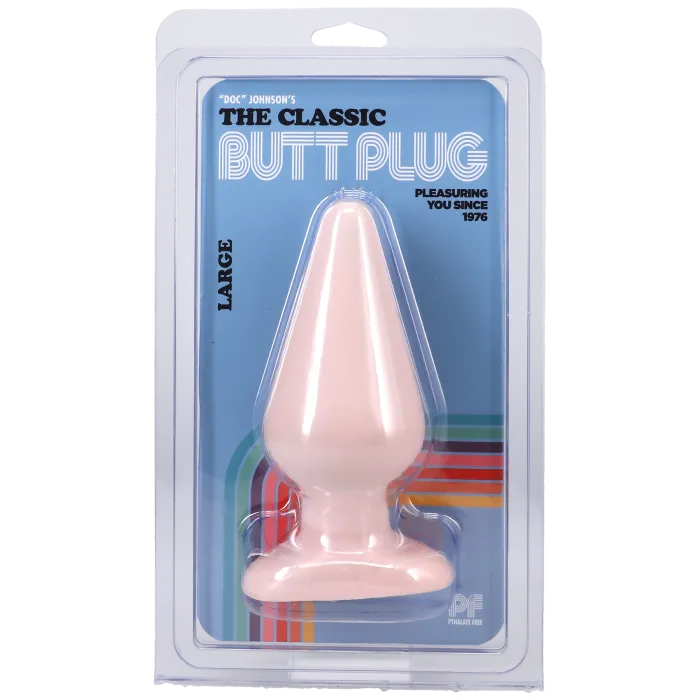 The Classics Classic Butt Plug large zwart PVC