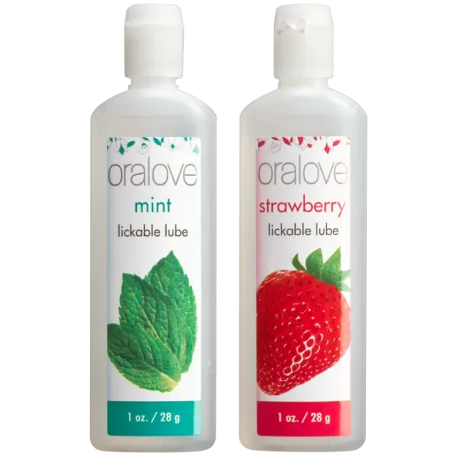The Classics Oralove Delicious Duo glijmiddel aardbei mint 2-pack