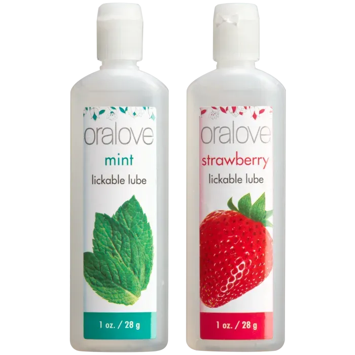 The Classics Oralove Delicious Duo glijmiddel aardbei mint 2-pack
