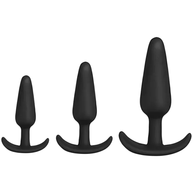 The Classics Mood Naughty 1 buttplug set 3-delig zwart silicone